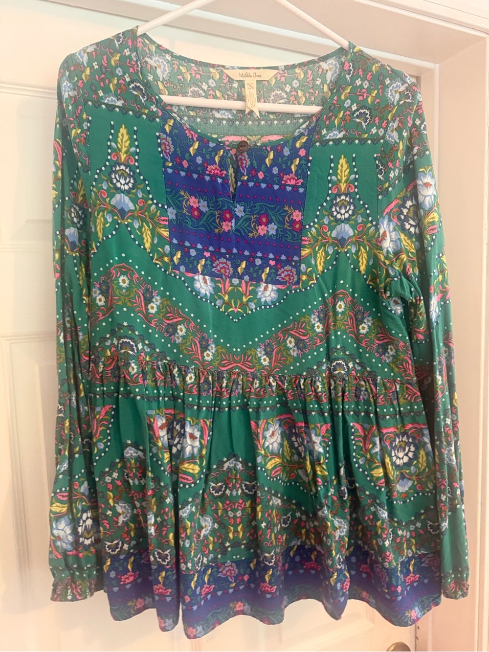 Matilda Jane Emerald Green Floral Peasant Tunic